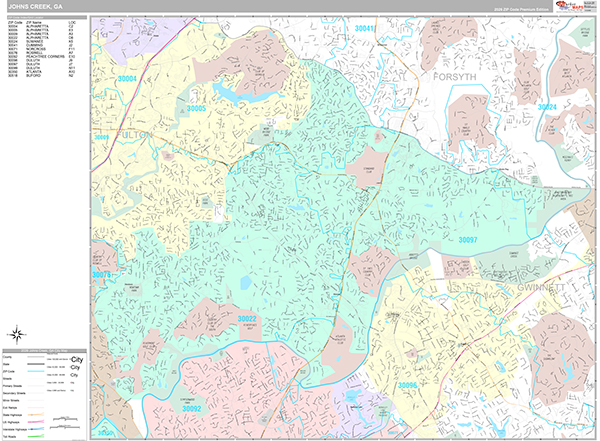 Johns Creek Wall Map